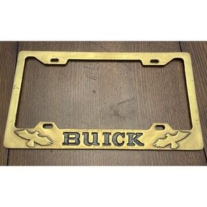 1980 Buick SolidBrass License Plate Frame Eagles Buick Vintage Rare Heavy!